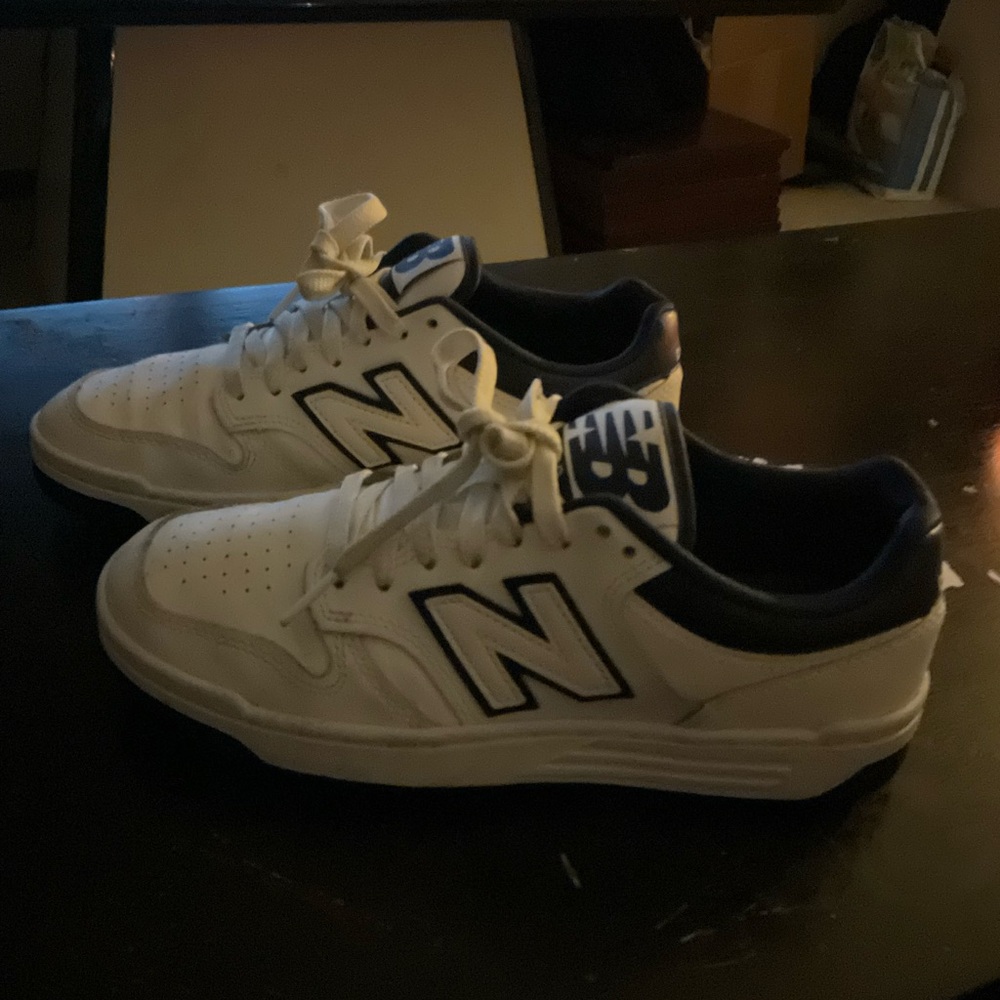 New Balance White and Black Sneakers